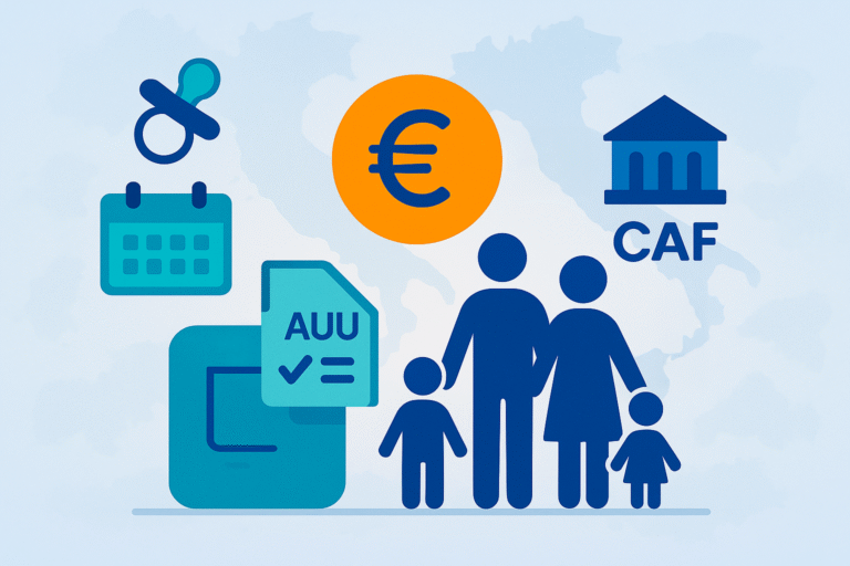 Illustrazione articolo assegno unico universale 2025 di CAF Public.