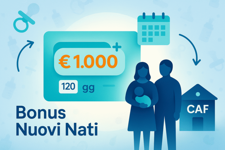 Illustrazione articolo bonus nuovi nati 2025 di CAF Public