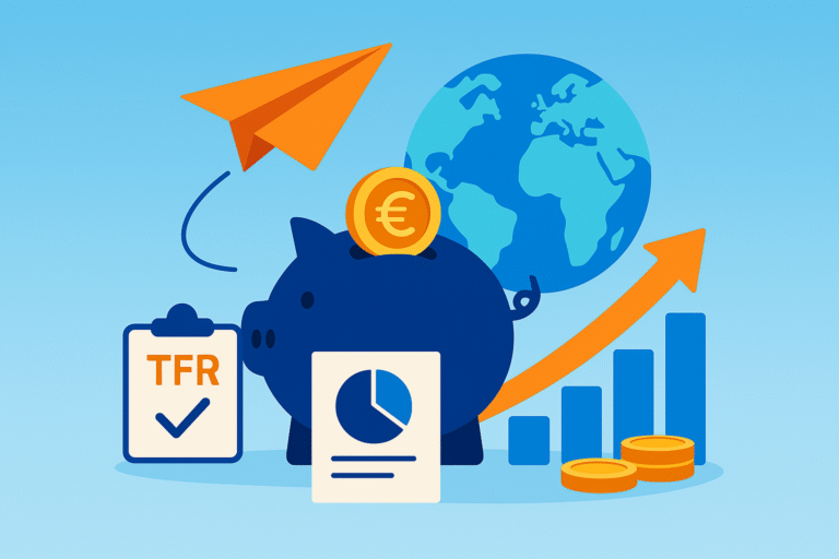 Illustrazione articolo sulla tassazione del TFR per trasferimento all'estero di CAF Public