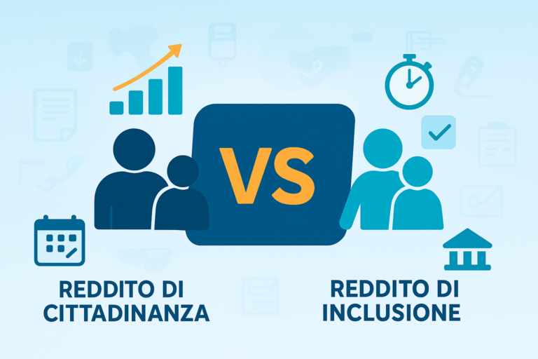 Illustrazione CAF Public sul confronto tra Reddito di Inclusione e Reddito di Cittadinanza di CAF Public