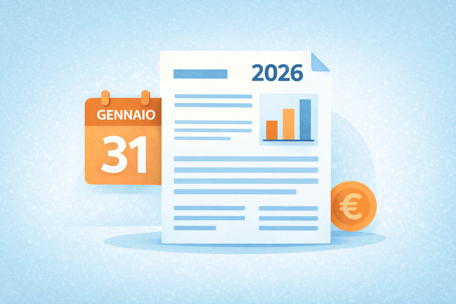 Busta paga gennaio 2026 con taglio del cuneo fiscale e nuove regole IRPEF, calendario di inizio anno e simbolo euro